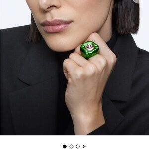 Swarovski Green and Pink Statement Ring